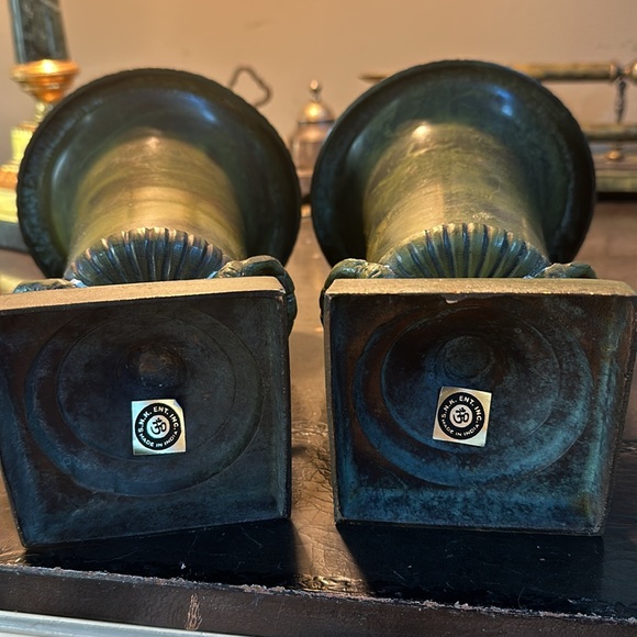 Pair of vintage brass vases - Picture 12 of 15